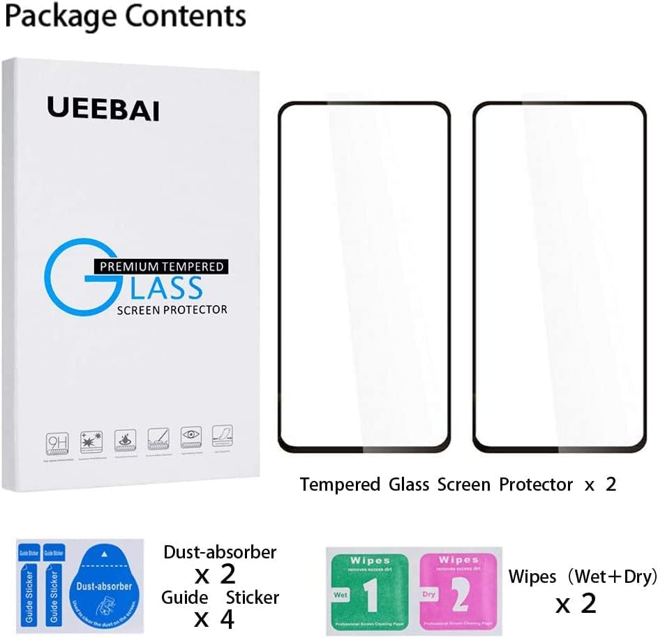 UEEBAI 2 Csomag képernyővédő fólia Samsung Galaxy A54 5G, Edzett Üveg HD Tiszta Érzékelő Védelem Esetben, Barátságos,