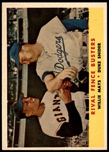 1958 Topps 436 Rivális Kerítés Busters Willie Mays/Herceg Snider Los Angeles/San Francisco Dodgers/Óriások (Baseball