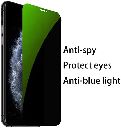 BWEDXEZ 3 Csomag Anti-Kék Adatvédelmi Edzett Üveg Ruha iPhone Xs Max/iPhone 11 Pro Max Anti-Spy képernyővédő fólia Anti-Kukkoló