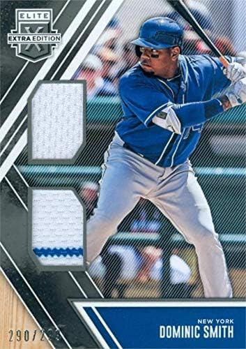 Dominic Smith játékos kopott jersey-i javítás baseball kártya (New York Mets) 2017 Panini Elit Plusz Kiadás Újonc DMDS