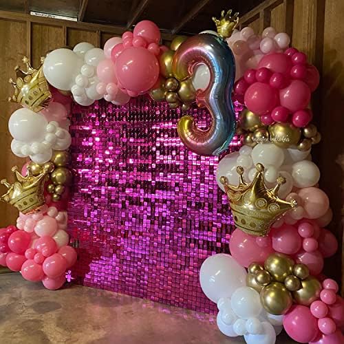 COKAOBE Pink Shimmer Fal Hátteret, 24 Panelek Tér Flitteres Csillogást Hátteret, Fotó Hátterekkel, Születésnap, Évforduló,