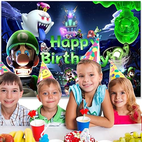 Luigi Kastély Születésnapi Party Kellékek, Boldog Születésnapot Hátteret Játék, Buli, 5 x 3 FT Luigi Mansion 3 Szülinapi