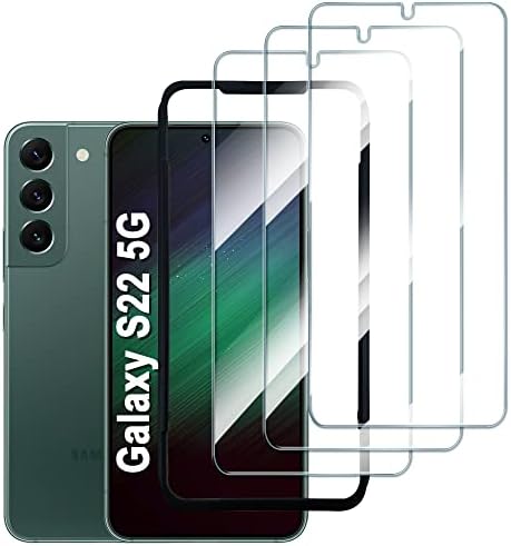 KAXPAL [3 Csomag] a Galaxy S22 képernyővédő fólia Edzett Üveg Samsung Galaxy S22 5G, 6.1 Colos [Ujjlenyomat Kinyit][Anti-Semmiből]