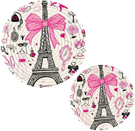 Ajándék Eiffel-Torony kaspókat, a Konyha Trivets Meleg Ételek, 2 Db hőálló Meleg Párna Pamut Meleg Párna Munkalapok
