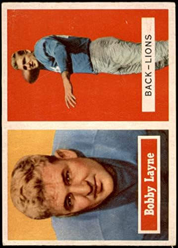 1957 Topps 32 Bobby Layne Detroit Lions (Foci Kártya) EX/MT Oroszlánok Texas