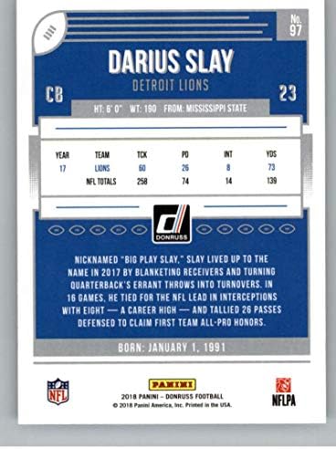2018 Donruss Foci 97 Darius Megölik Detroit Lions Hivatalos NFL Trading Card