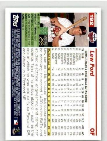Lew Ford Kártya 2005 Topps Fekete 192 - Asztalon Baseball Kártyák