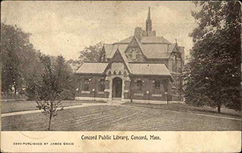 Concord Nyilvános Könyvtár Concord, Massachusetts MA az Eredeti, Antik Képeslap, 1908