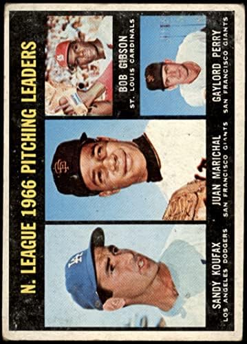 1967 Topps 236 NL Dobó Vezetők Bob Gibson/Sandy Koufax/Juan Marichal/Gaylord Perry Óriások/Dodgers/Cardinals (Baseball