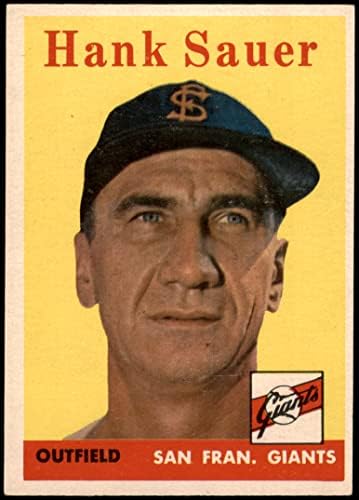 1958 Topps 378 Hank Sauer San Francisco Giants (Baseball Kártya) EX/MT Óriások