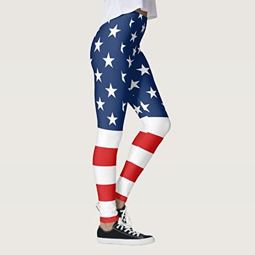 Július 4-én Leggings a Nők USA Zászló Magas Derekú Futás, Jóga Leggings Ultra Puha, Rugalmas, Kényelmes Futó Edzés Pants