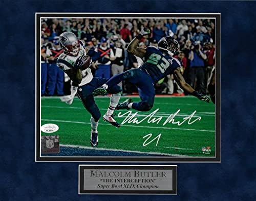 Malcolm Butler Autogramot Fotó A Lehallgatás Super Bowl 49 11×14 - Dedikált NFL-Fotók