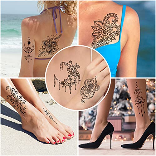 Cerlaza Ideiglenes Tetoválás a Nők, Felnőttek, 66 Lap Henna Hamis Félig Állandó Virág Tetoválás, Tatuajes Temporales