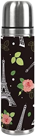 Vantaso Szigetelt Üveg Vizet Párizsi Eiffel-Torony Rózsa Fekete Vákuum Szigetelés Lombik Sport Csésze Bögre 500ml 17