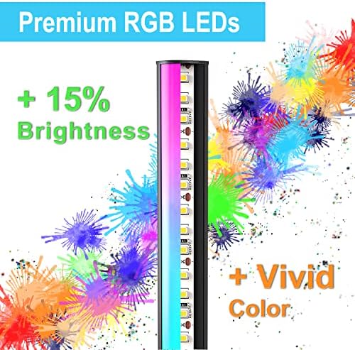 TACAHE Sarokban állólámpa - RGB Szín Változó Hangulat Világítás, Szabályozható LED-Modern állólámpa Távoli, 56 Fém,