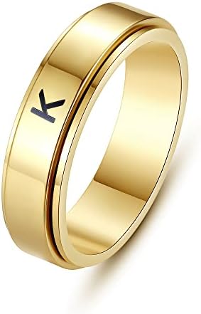 ALEXTINA Arany Kezdeti Gyűrűk Szorongás Gyűrű a Nők-Rozsdamentes Acél Fonó Zenekar Fidget Gyűrűk, Szorongás Enyhítésére