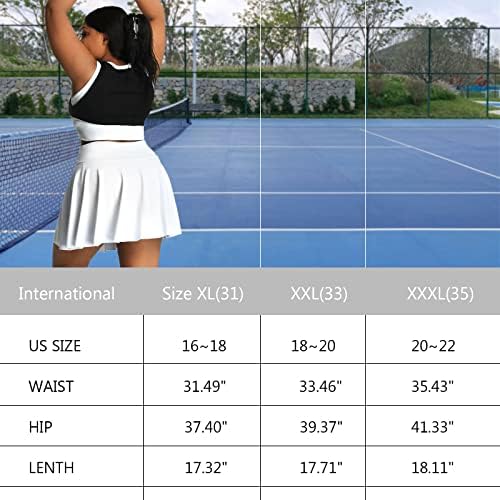 Plus Size Tenisz Szoknya a Nők Zsebbel Magas Derekú Golf Szoknyák Sportos Skorts a Futó Edzés, Sport