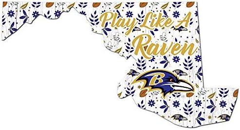 NFL Baltimore Ravens Unisex Baltimore Ravens Virágos Állami Jel, Csapat Színű, 12 inch