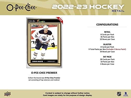 2022-23 NHL-O-Pee-Chee OPC Jégkorong Gyári Lezárt Blaster Doboz 72 Kártyák 9 Csomag 8 Kártyák egy csomagban. Négy Retro