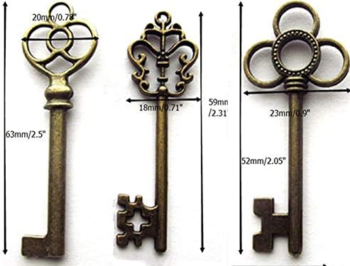 Aokbean Vegyes Készlet 30 Nagy álkulcsot Antik Bronz - Készlet 30 Kulcsok