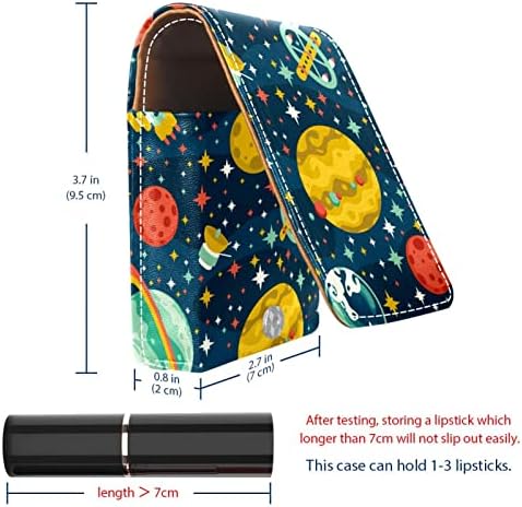 Mini Rúzst Bolygók Űrhajók Tér Rúzs Szervező a Tükör Gomb Lezárás Teszik ki Jogosult az Utazási Bőr Kozmetikai Tok a