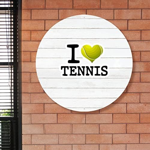 Imádom Tenisz Üdvözlő Táblát, a Verandán Sport Fém Tábla Személyre szabott Wall Art Parasztház Dekoráció Koszorú Alá