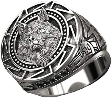 Szláv Farkas Gyűrű a Férfiak, Norvég Viking Északi Farkas Fejét Gyűrű, Retro Farkas Totem Gyűrűk, Farkas gyürük, Amulett,