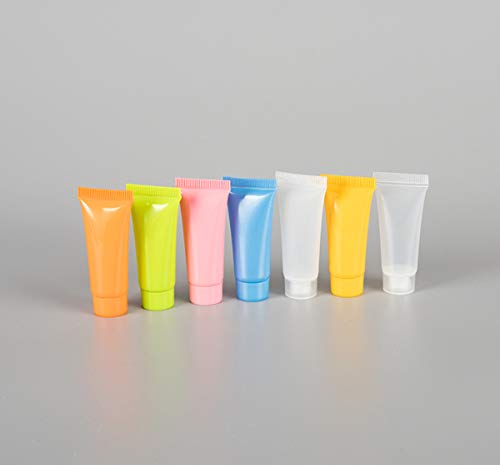 Snadulor 5ml 100 Db kifogyott Újratölthető Utazási Műanyag Cső Üveg Kozmetikai Test kézkrém Testápoló Sampon Arc Tisztító(Világos)