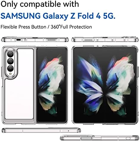 Sucnakp Galaxy Z Fold 4 5G az Esetben Samsung Z Fold 4 5G az Esetben Átlátszó Konzol Prémium Világos Hátsó Panel + TPU