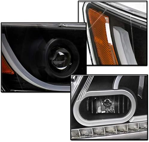 ZMAUTOPARTS A 2009-2017 Dodge Journey DRL LED Fekete Projektor Fényszóró Fényszóró a 6.25 Kék LED Világítás DRL
