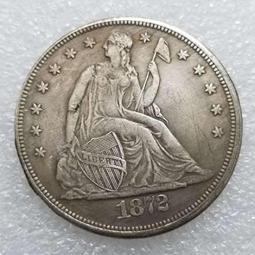 4 Féle Évvel Az Egyesült Államok 1870, 1871, 1872, 1873 CC Verzió ülés, Kezében Zászló, Emlékérmék Amerikai Ezüst Dollár