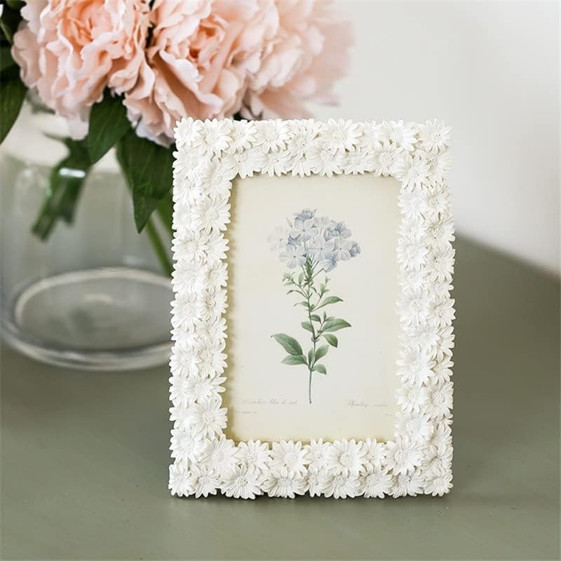 DOUBAO Kreatív Képkeret Romantikus Fehér Virág, Divat Ékszerek Daisy Képkeret Otthoni Kiegészítők