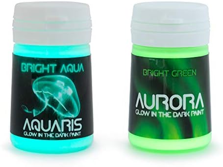 Dupla Csomag: SpaceBeams Világít A Sötét Festékek - Aurora Fényes Zöld (0.68 fl oz), valamint Aquaris Fényes, Aqua (0.68