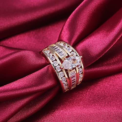 Hölgyek Eljegyzési Réz Népszerű Divat Ajándék Cirkon Intarziás Ékszer Gyűrű Gyűrűk Trendi Kecses Gyűrű Készlet