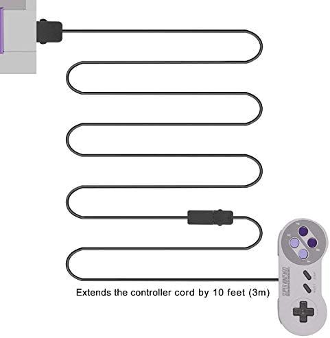 Keten NES/SNES Klasszikus Vezérlő Hosszabbító Kábel 3 M/10 ft (2 Csomag), Szuper NES Kiterjesztett Tápkábelt a Super