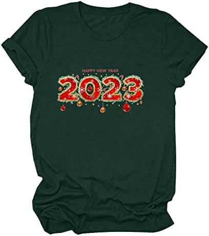 Új Év Legénység Pólók Női 2023 Boldog Új Évet Rövid Ujjú Sleeve Tshirts Elegáns Alkalmi Laza Fit Pólók Felsők