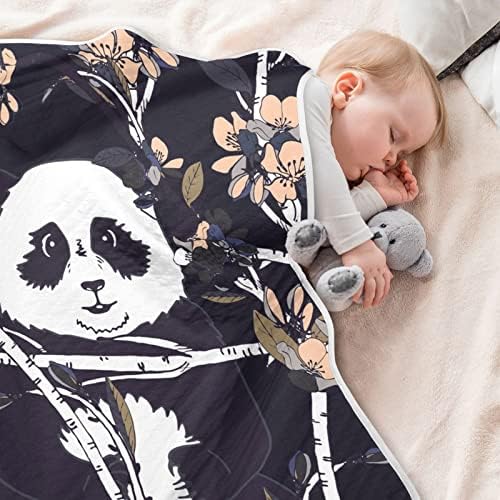 Virágos Panda Unisex Puha Bébi Takaró Gyerekágy Kisgyermek Takaró Napközi Vastag, Puha Anyag, Kiságy, Takaró, Dekorációs