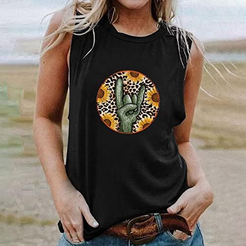 Divat Leopárd Húsvéti Tank Felső Női Kaktusz Nyomtatott Pólók Húsvéti Aranyos Ujjatlan Póló Maximum