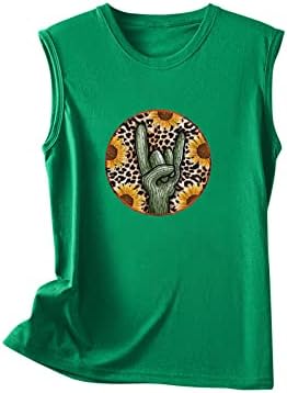 Divat Leopárd Húsvéti Tank Felső Női Kaktusz Nyomtatott Pólók Húsvéti Aranyos Ujjatlan Póló Maximum
