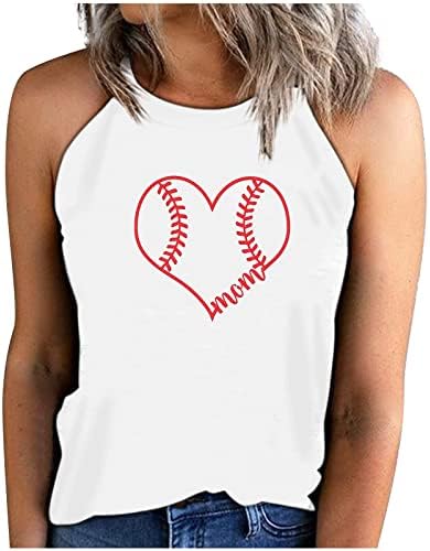 HGCCGDU Baseball Anya Pólók Női 2023 Magas Nyakú Tartály Tetejét Aranyos Basebal Grafikus Póló, Alkalmi Nyári Ujjatlan