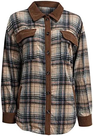 Női Kabát Gyapjúból Vintage Blúz Túlméretezett Laza Ing, Kabát Alkalmi Azték Nyomtatás Shacket Kabát