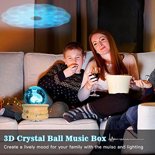 Nevfiro 3D Crystal Ball Music Box, Forgó-Zenélő Dobozok Vetítés színváltó LED-es Lámpák, Legjobb Ajándék anyák Napja,