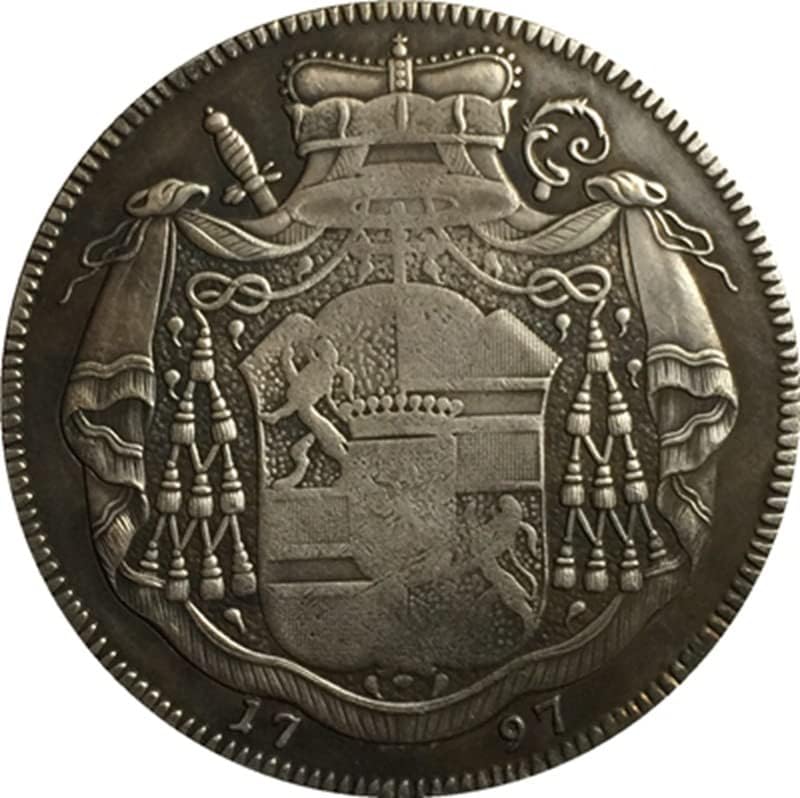 1797 Osztrák Érmék Réz ezüstözött Antik Érmék, Érme, kézműves Gyűjtemény Csapás 42MM