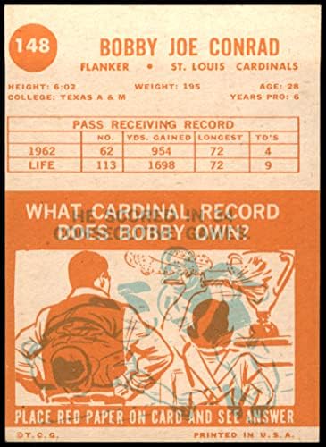 1963 Topps 148 Bobby Joe Conrad St. Louis Cardinals-FB (Foci Kártya) EX Cardinals-FB Texas A&M