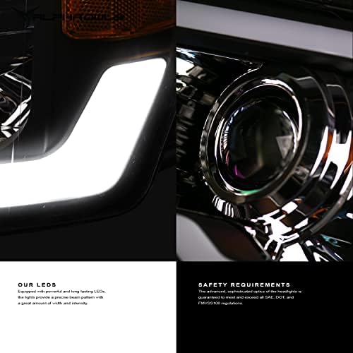 Alfa Baglyok 8711606 Vetítő Fényszórók Hullámvasútja Szekvenciális LED Bar & Startup Fény - Fekete Borostyán Illik 2012-2015