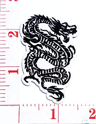 Fehér, Fekete Kínai Sárkány Kung Fu Harcművészeti Rajzfilm Javítás Varrni Vas a Hímzett Applied Kézműves Kézzel készített