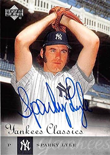 Sparky Lyle dedikált Baseball Kártya (New York Yankees) 2004 Felső szint Klasszikusok 60 - MLB Dedikált Baseball Kártyák