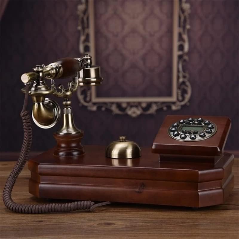 N/Antik Vezetékes Telefon Régimódi Mechanikus Bell Lelkipásztori Retro Home Office Tömör Fa Vezetékes Telefon (Szín