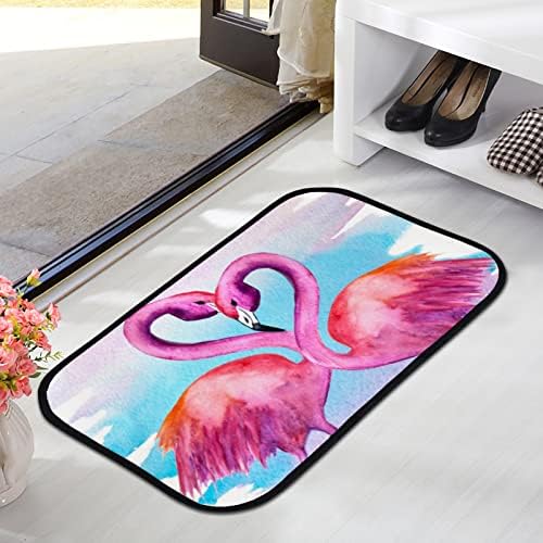 Vantaso Puha Fürdő Lábtörlő Szőnyeg Akvarell Két Flamingók Csúszásmentes Dootmat Bejegyzés Szőnyeg Fürdőszoba, Nappali,