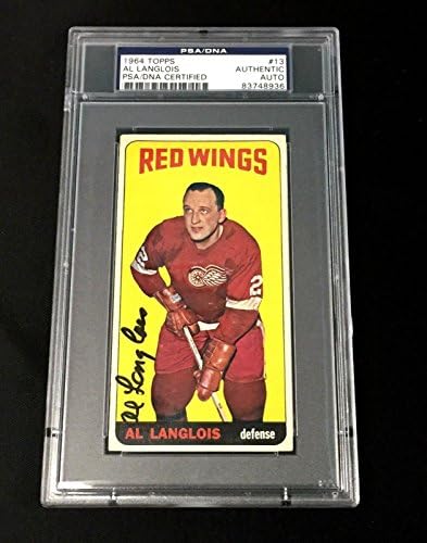 Al Langlois Aláírt Topps 1964 Magas Fiúk Detroit Red Wings Kártya 13 Psa/dns-Auto - Jégkorong Asztalon Dedikált Kártyák